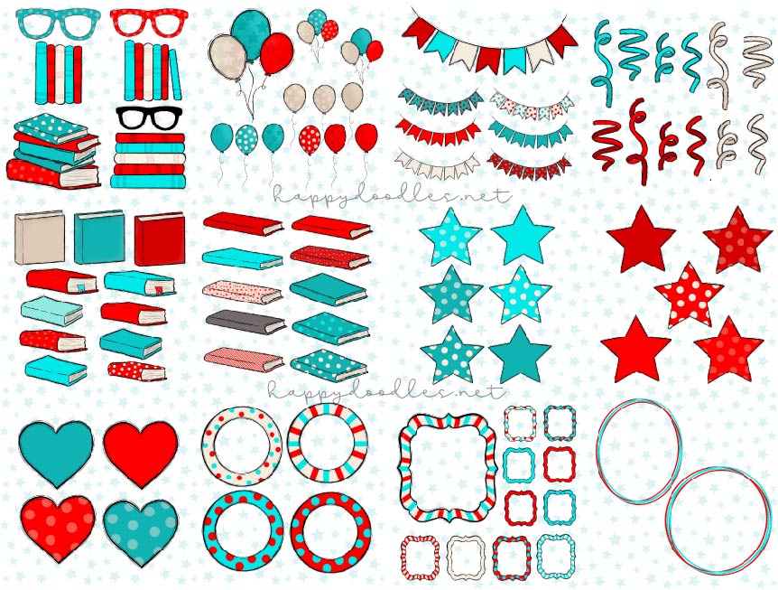 I Love Reading - Hand Drawn Clipart Elements 2023