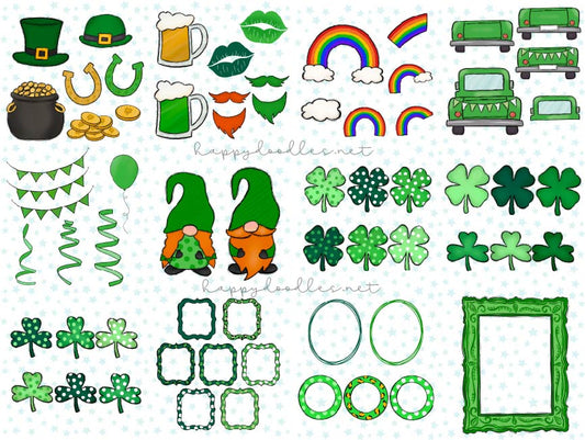 St Paddys Day - Hand Drawn Clip Art Elements - Happy Doodles Designs