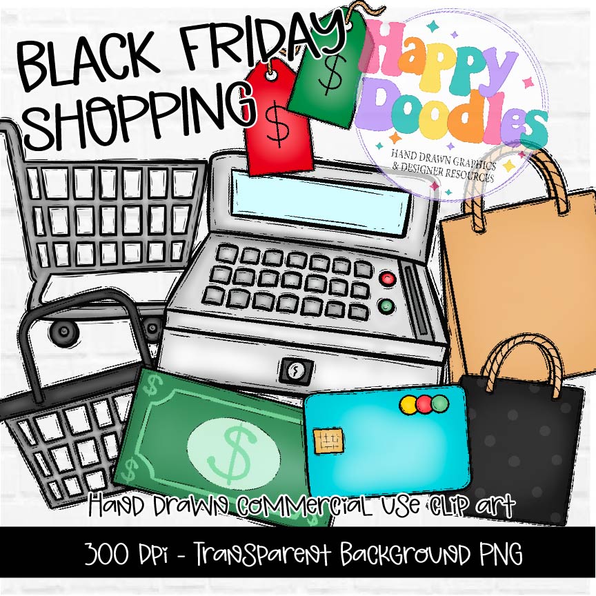 Black Friday Shopping Clipart Graphics 2024