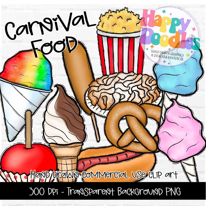 Carnival Foods Clipart Graphics 2024