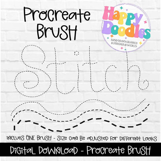 Stitch Brush Procreate Brushes Happy Doodles Designs