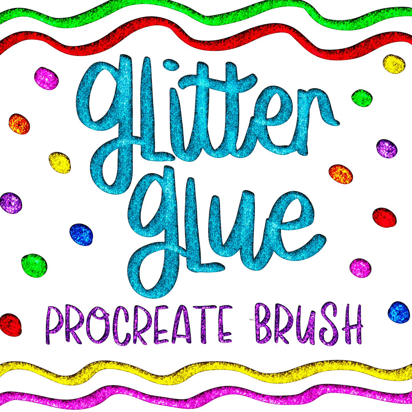 Glitter Glue Brush for Procreate | Realistic Glitter Effect + Color Palette
