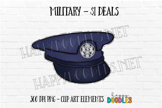 USA Military Hat - $1 Deal - Hand Drawn Commercial Use Clipart Graphics