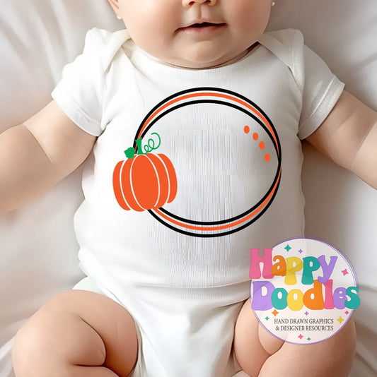 Pumpkin Monogram Frame SVG | Whimsical Monogram Frame Cut File