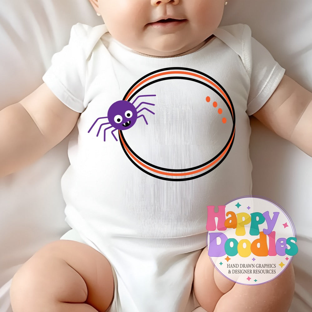 Spider Monogram Frame SVG | Whimsical Monogram Frame Cut File