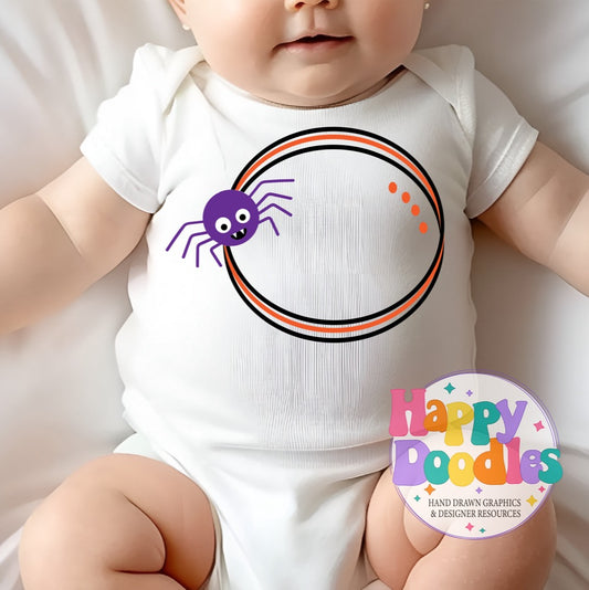 Spider Monogram Frame SVG | Whimsical Monogram Frame Cut File