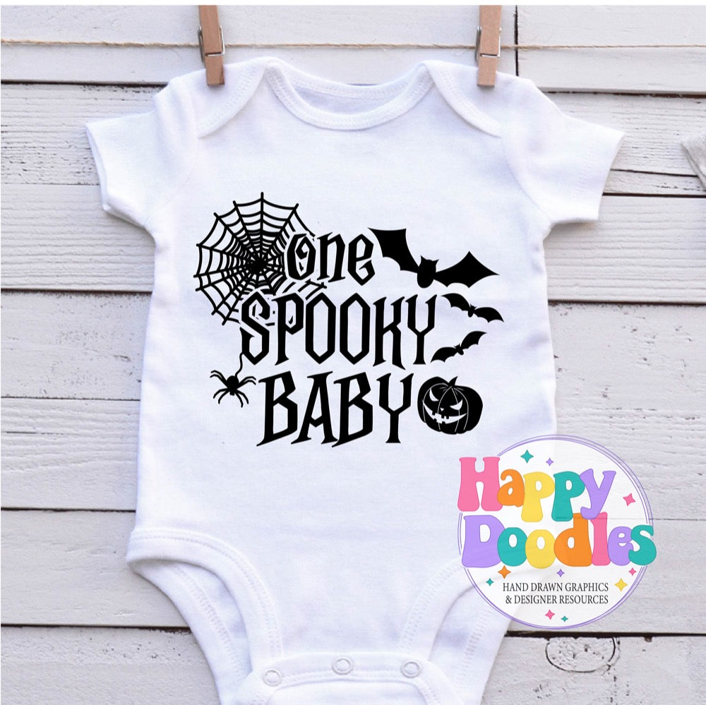 One Spooky Baby SVG | Cute Halloween Family SVG for Crafts