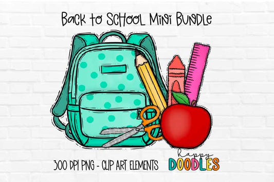 Back To School Mini Bundle - Hand Drawn Commercial Use Clipart Graphics