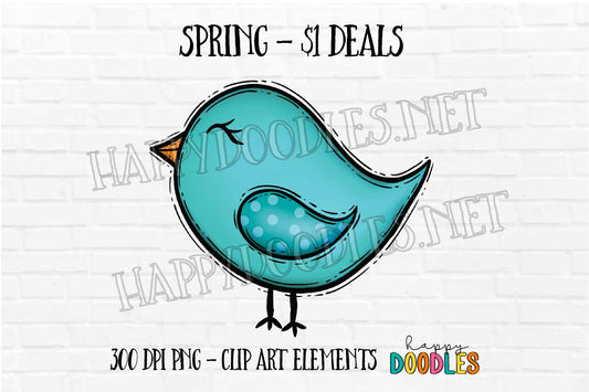 Cute Bird -  Spring $1 Deal - Hand Drawn Commercial Use Clipart Graphics