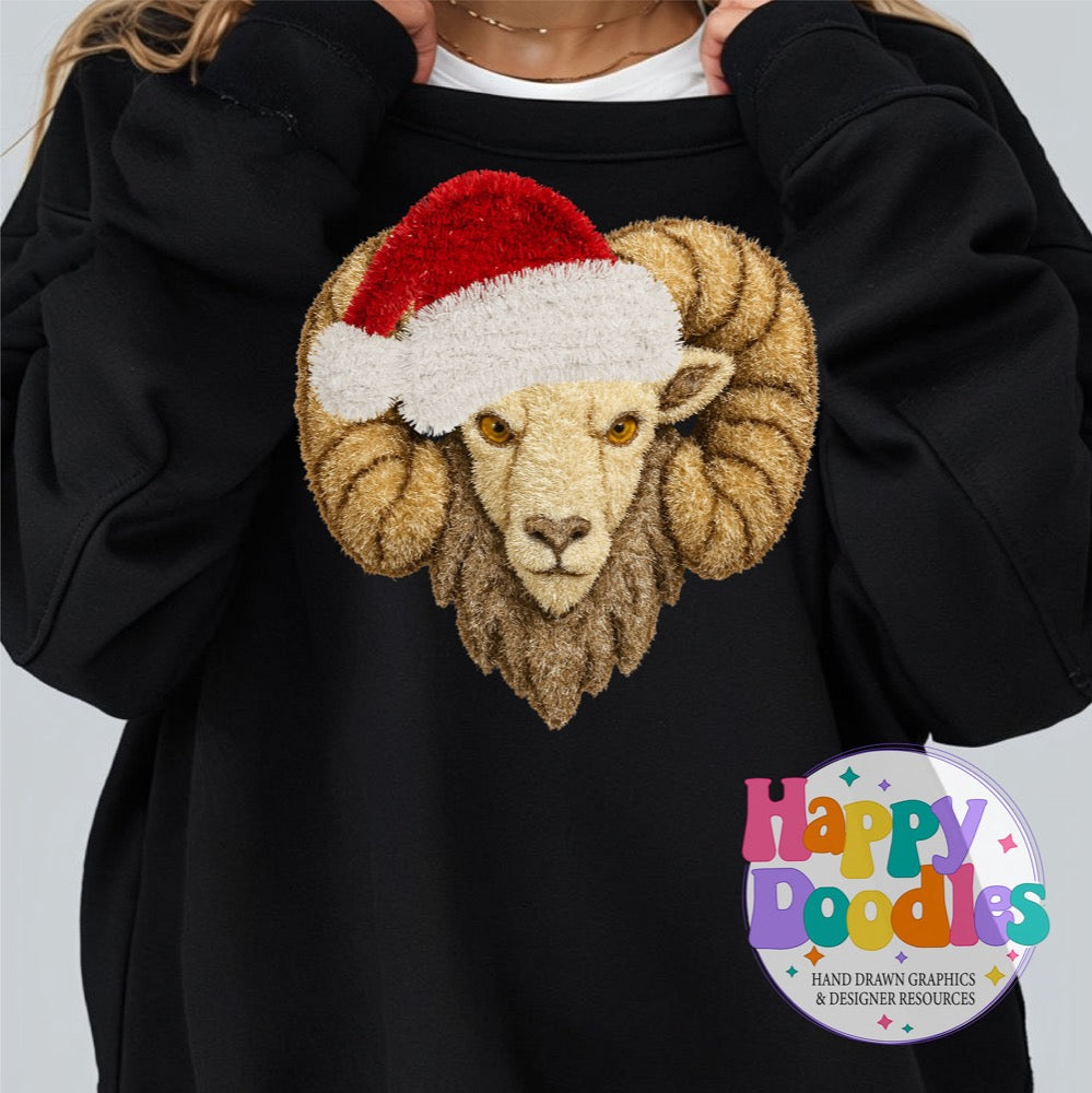 Faux Tinsel Ram Mascot Printable PNG