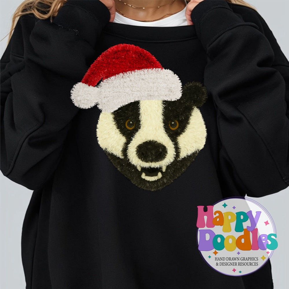 Badger Faux Tinsel Mascot Printable PNG Clipart