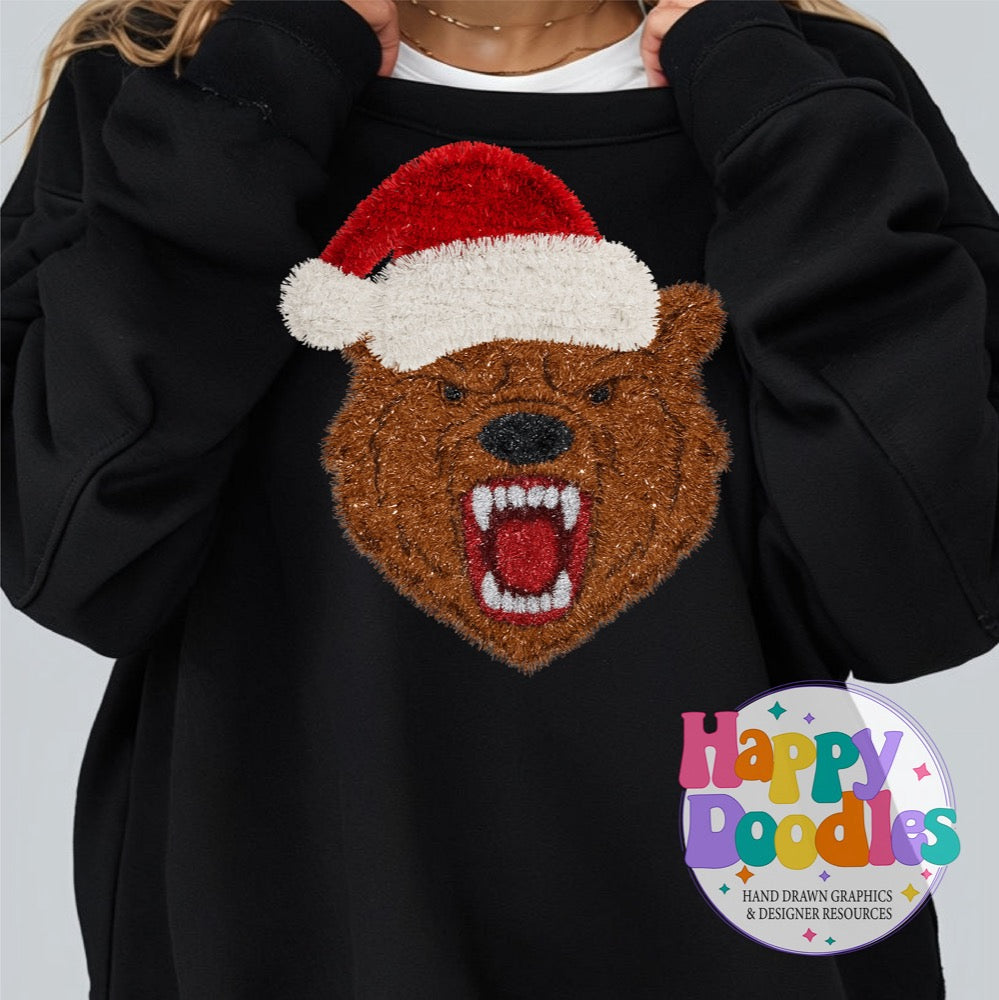 Bear Faux Tinsel Mascot | Printable PNG Clipart