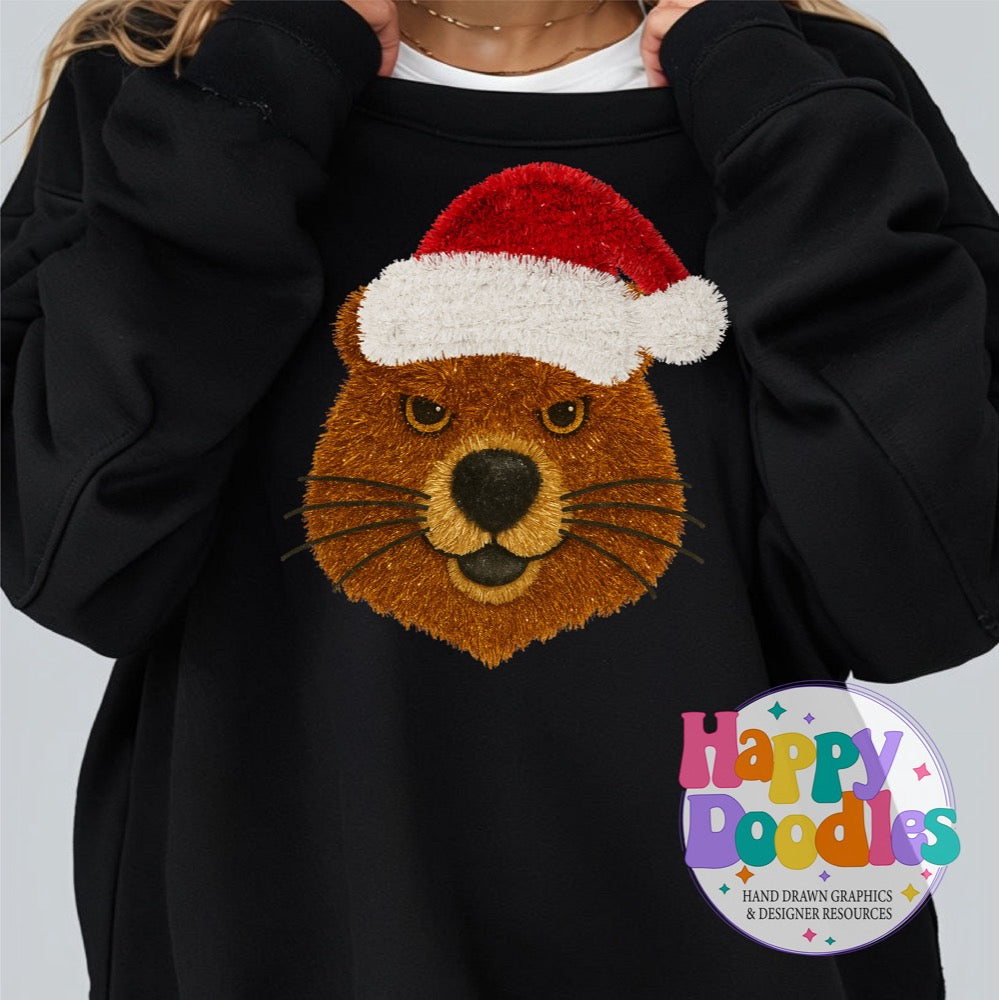 Faux Tinsel Beaver Mascot Printable PNG