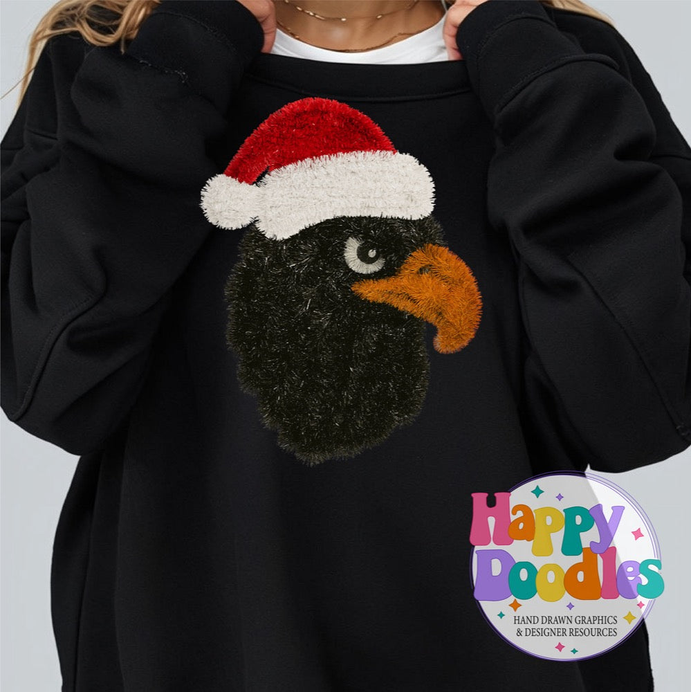 Black Hawk Faux Tinsel Mascot | Printable PNG Clipart