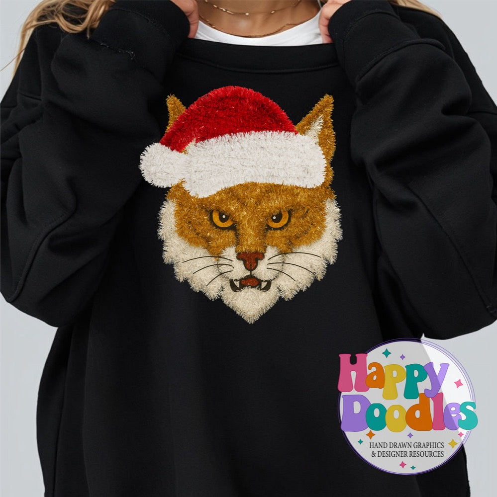Bobcat Faux Tinsel Mascot Printable PNG Clipart