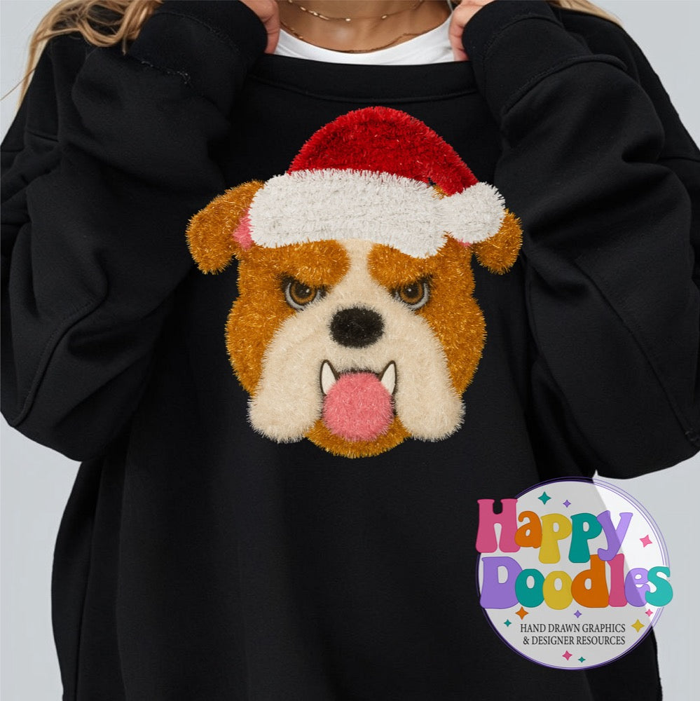 Faux Tinsel Bulldog Mascot Printable PNG