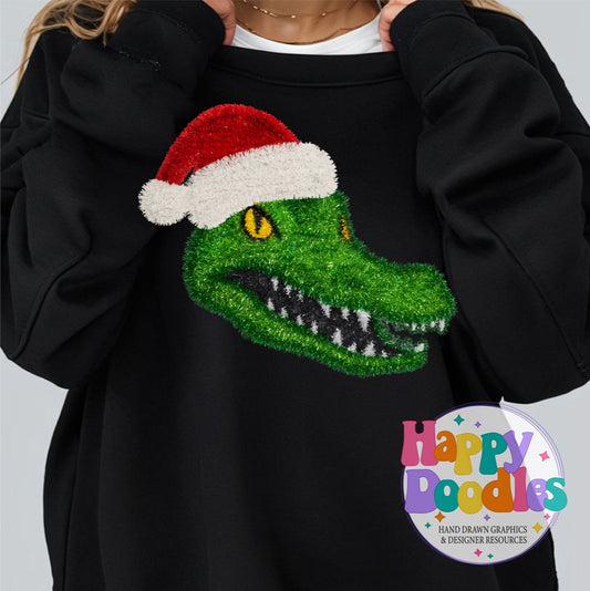 Faux Tinsel Gator Mascot Printable PNG