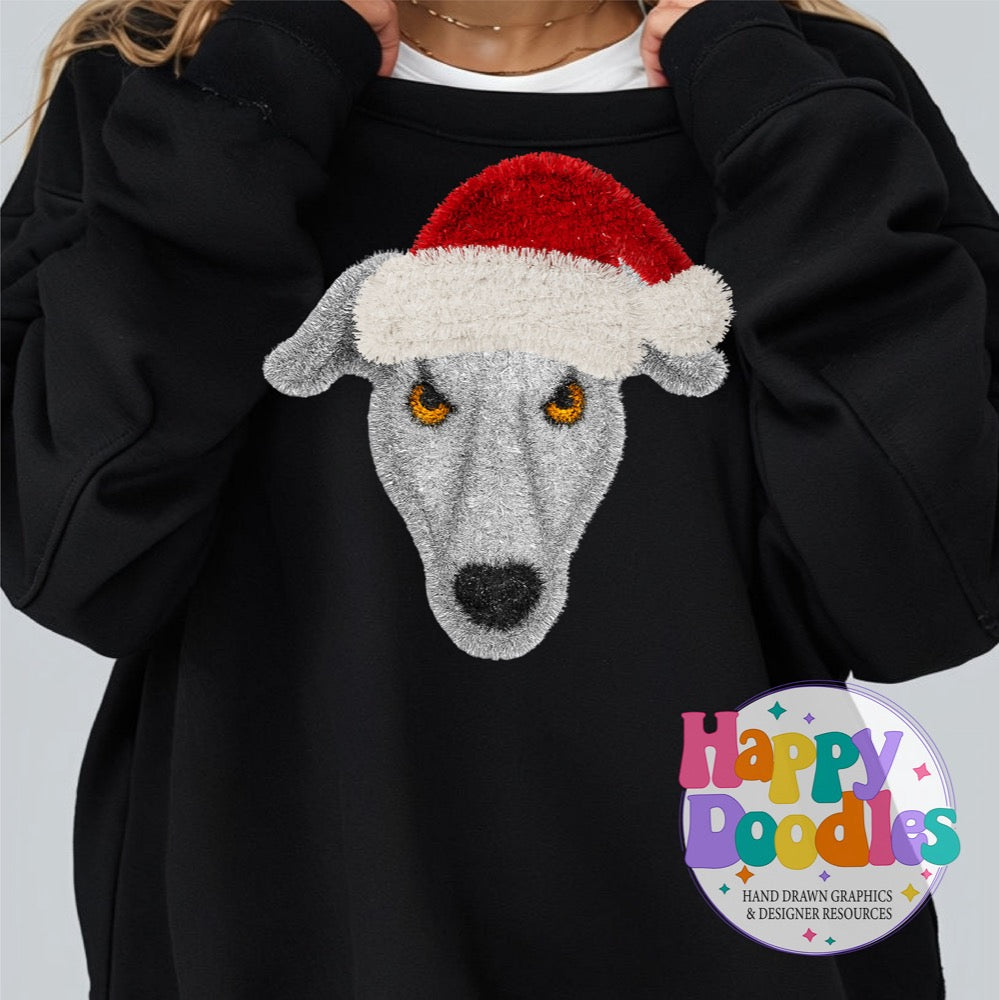 Faux Tinsel Greyhound Mascot Printable PNG