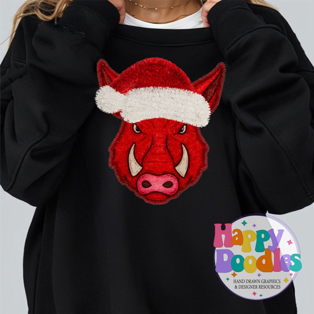 Faux Tinsel Hog Mascot Printable PNG