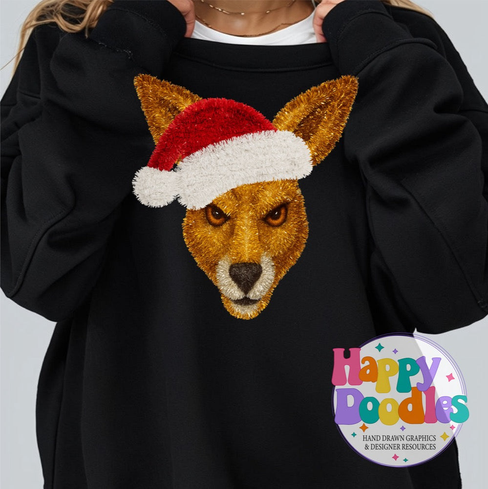 Faux Tinsel Kangaroo Mascot Printable PNG