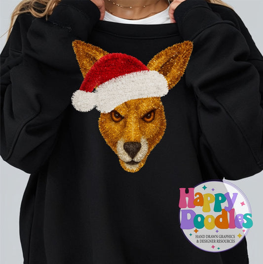 Faux Tinsel Kangaroo Mascot Printable PNG