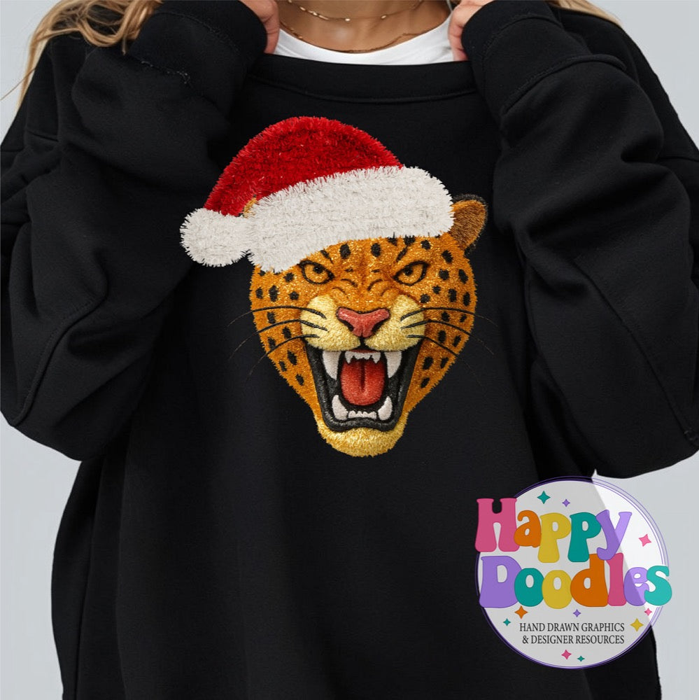 Faux Tinsel Leopard Mascot Printable PNG