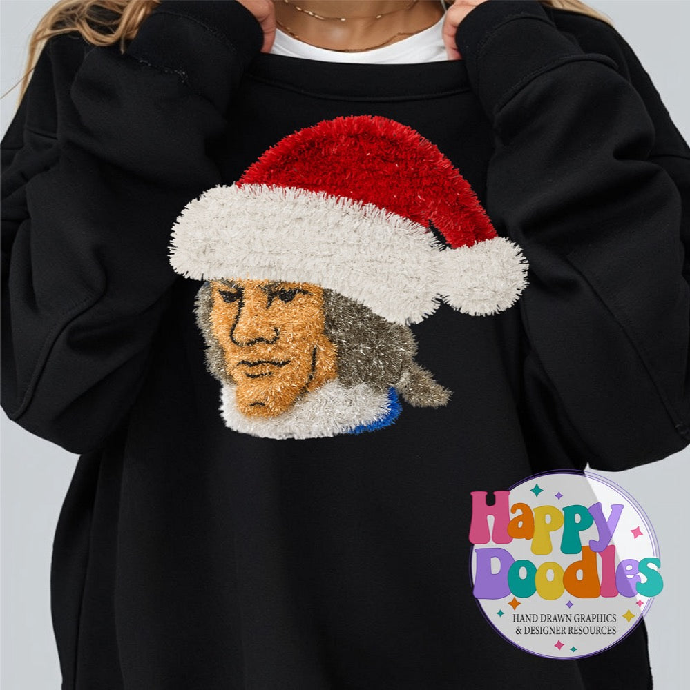 Patriot Faux Tinsel Christmas Mascot Printable PNG