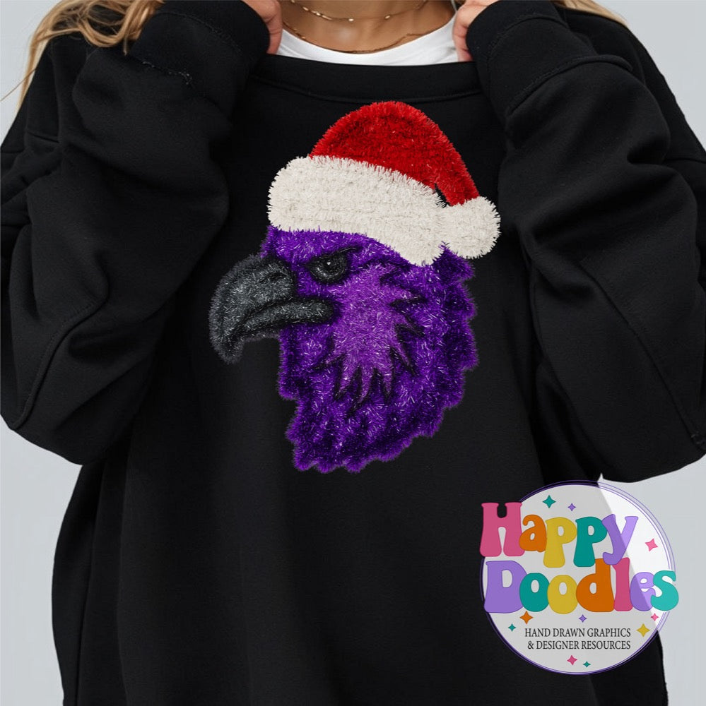 Faux Tinsel Raven Mascot Printable PNG