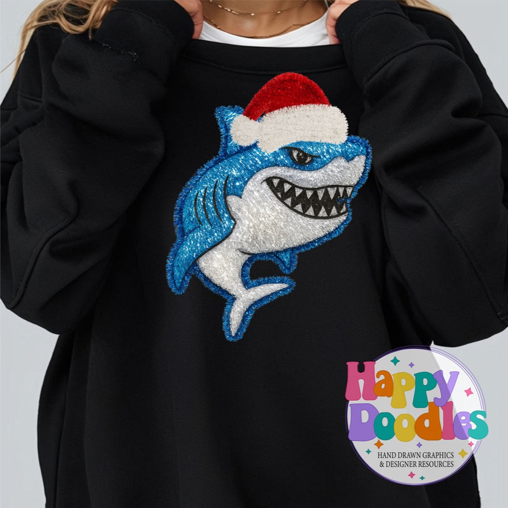 Shark Faux Tinsel Mascot Printable PNG Clipart
