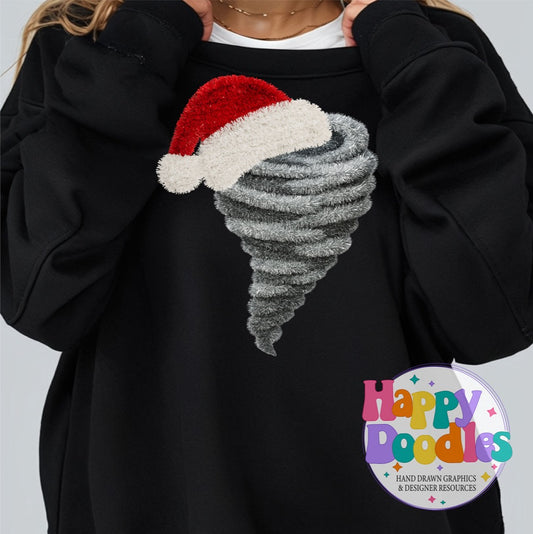 Tornado Faux Tinsel Christmas Mascot Printable PNG