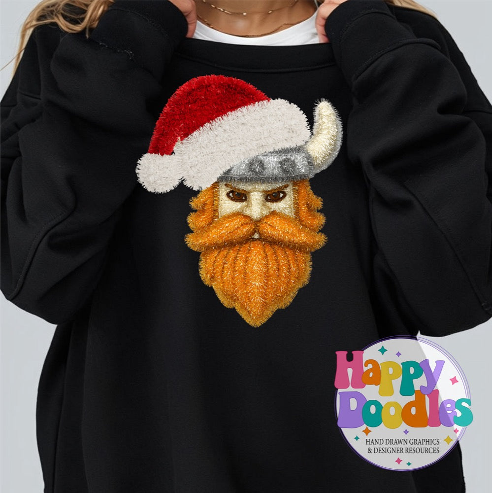 Faux Tinsel Viking Mascot Printable PNG