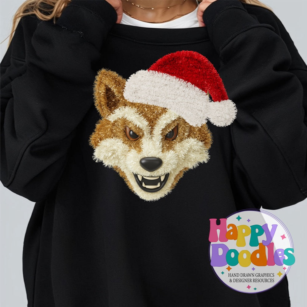 Faux Tinsel Wolverine Mascot Printable PNG