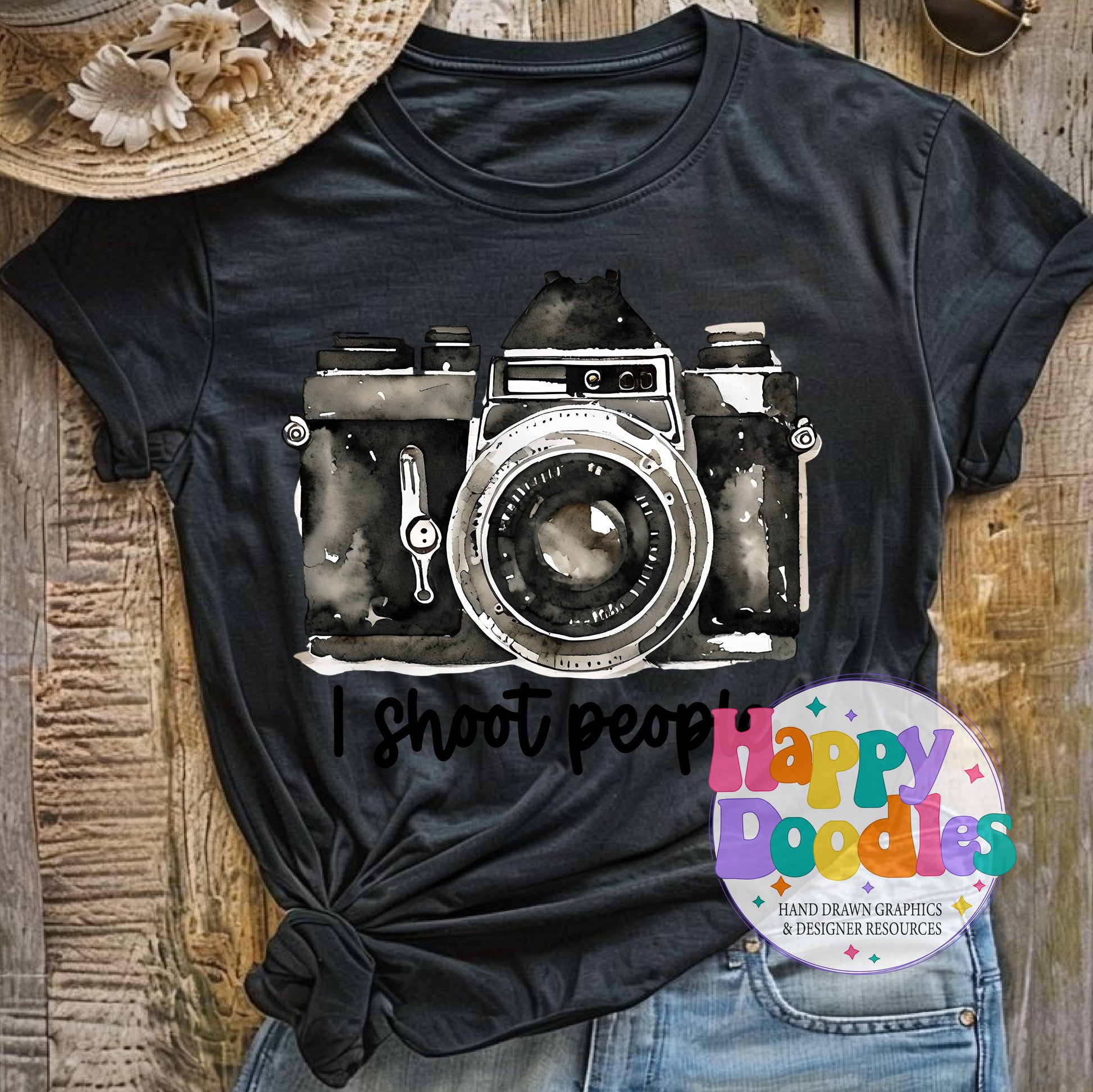 I Shoot People Printable PNG for Sublimation & Crafts - Happy Doodles Designs