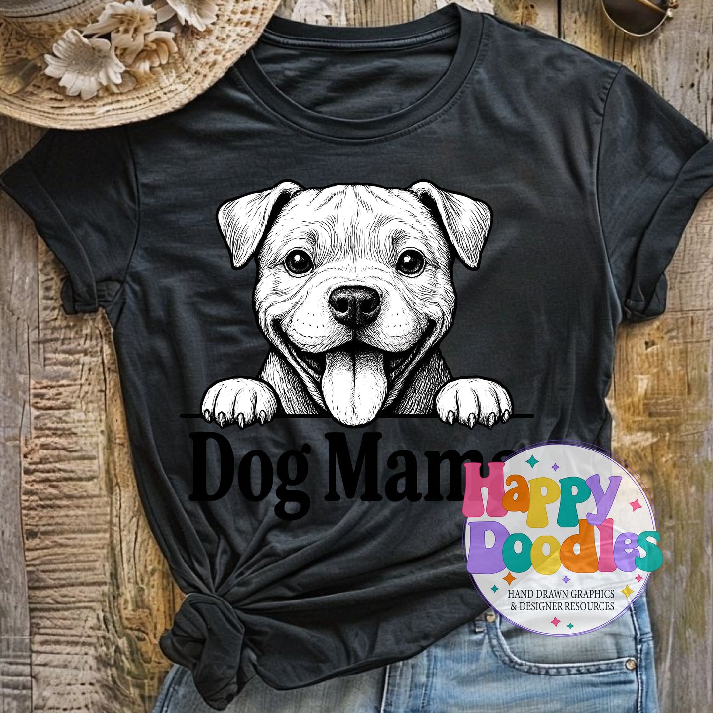 Dog Mama Pit High Resolution Printable PNG - Happy Doodles Designs