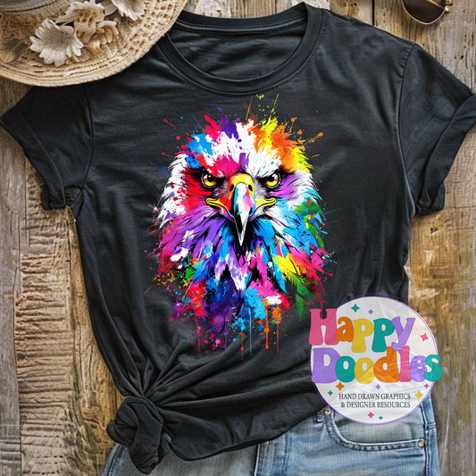 Eagle Paint Splash Printable PNG for Sublimation & Crafts - Happy Doodles Designs