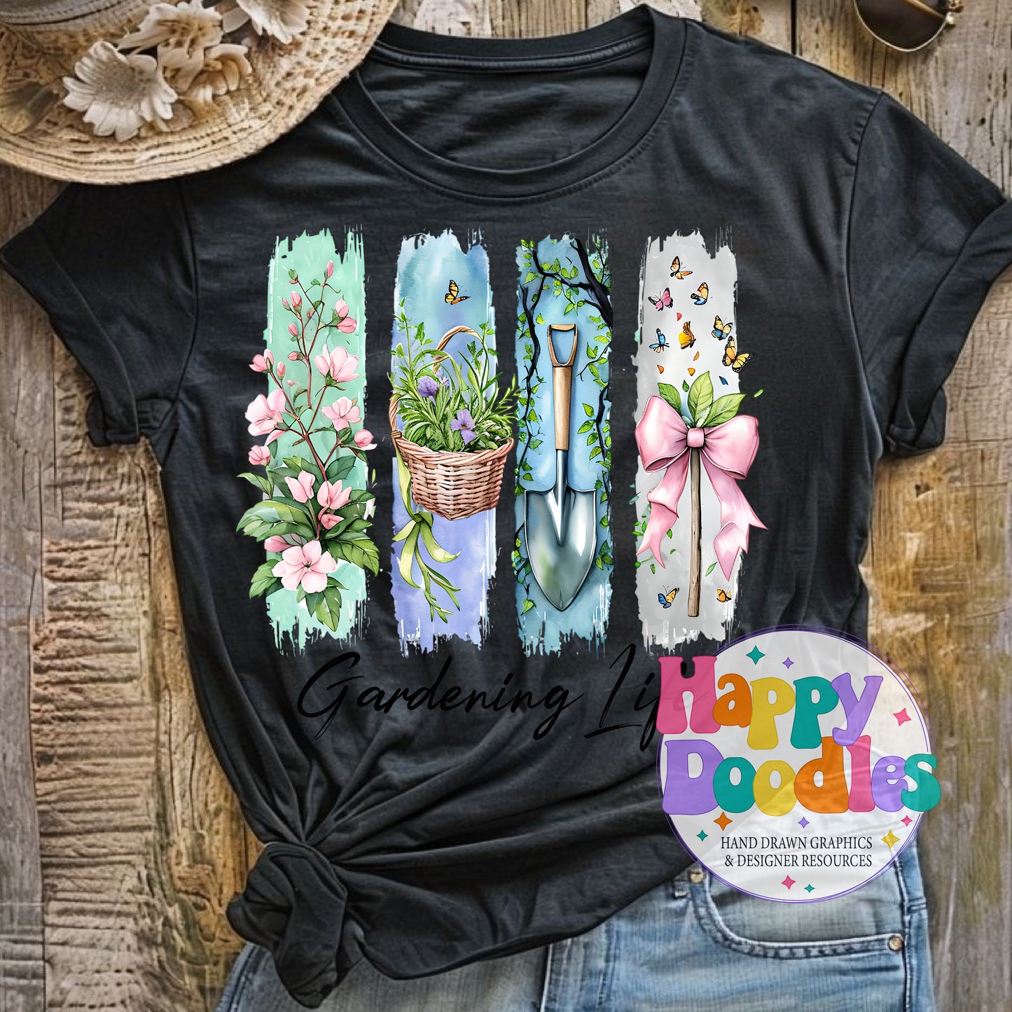 Gardening Life Paint Swatches High Resolution Printable PNG - Happy Doodles Designs