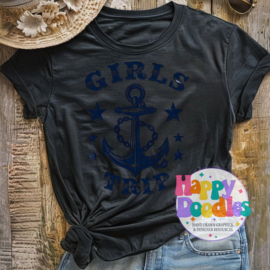 Girls Trip T-Shirt Printable PNG Download - Happy Doodles Designs