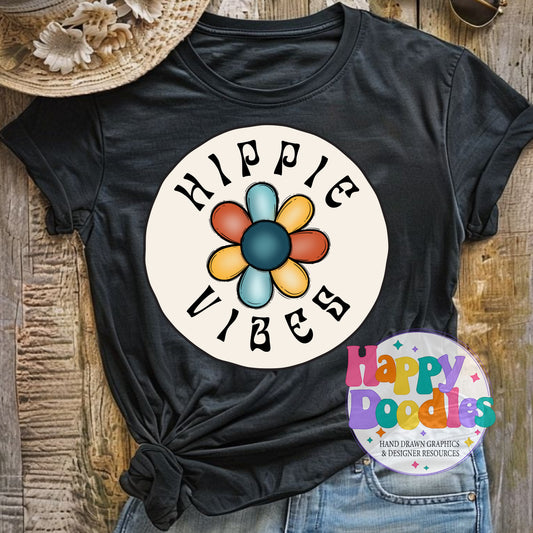 Hippie Vibes High Resolution Printable PNG - Happy Doodles Designs