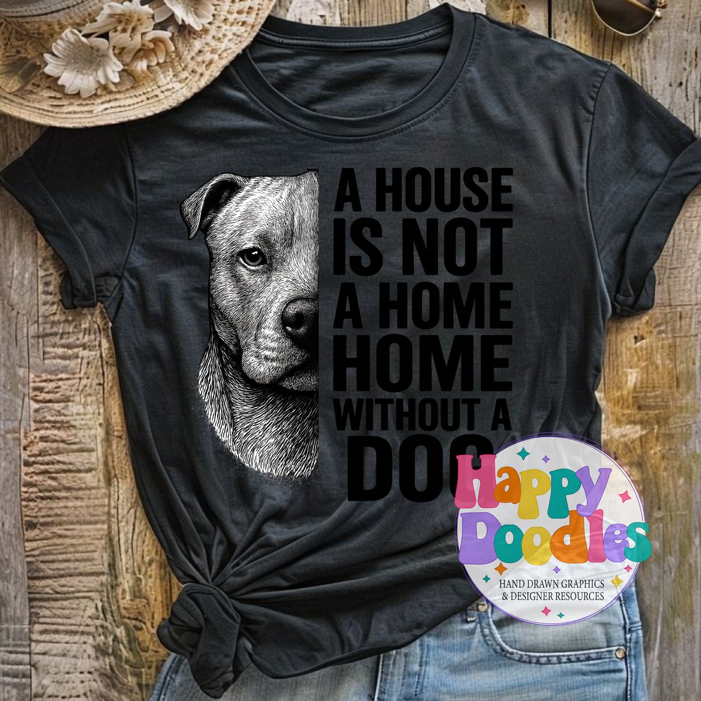 House Not Home Without Dog Pit High Resolution Printable PNG - Happy Doodles Designs