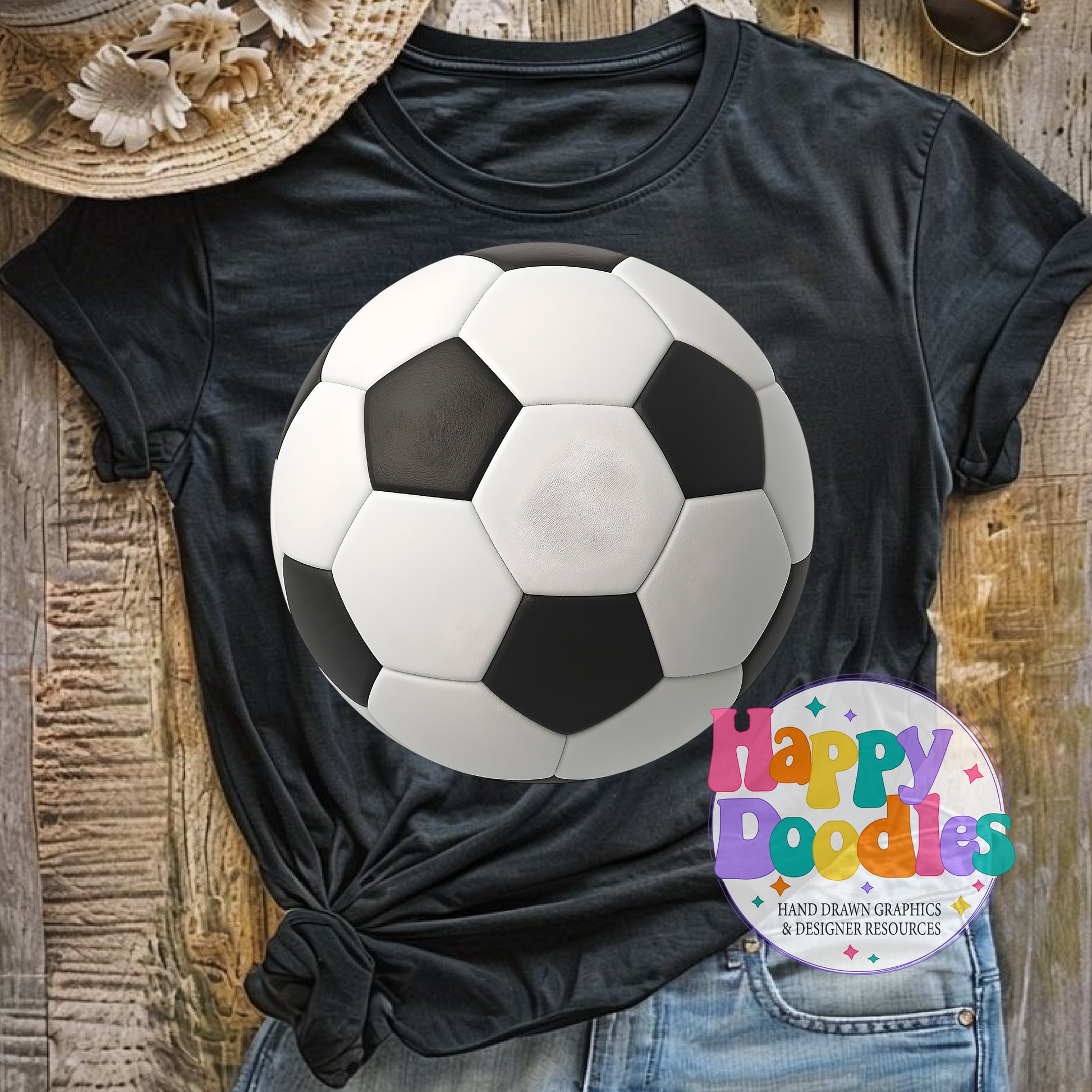 Soccer DIY Printable T-Shirt Design - Happy Doodles Designs