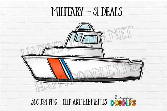 Boat Military Ship $1 Deal - Hand Drawn Commercial Use Clipart Graphics