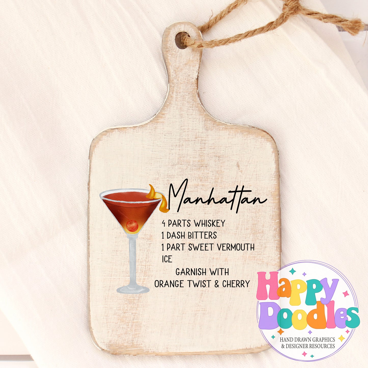 Manhattan Recipe Printable PNG - Happy Doodles Designs