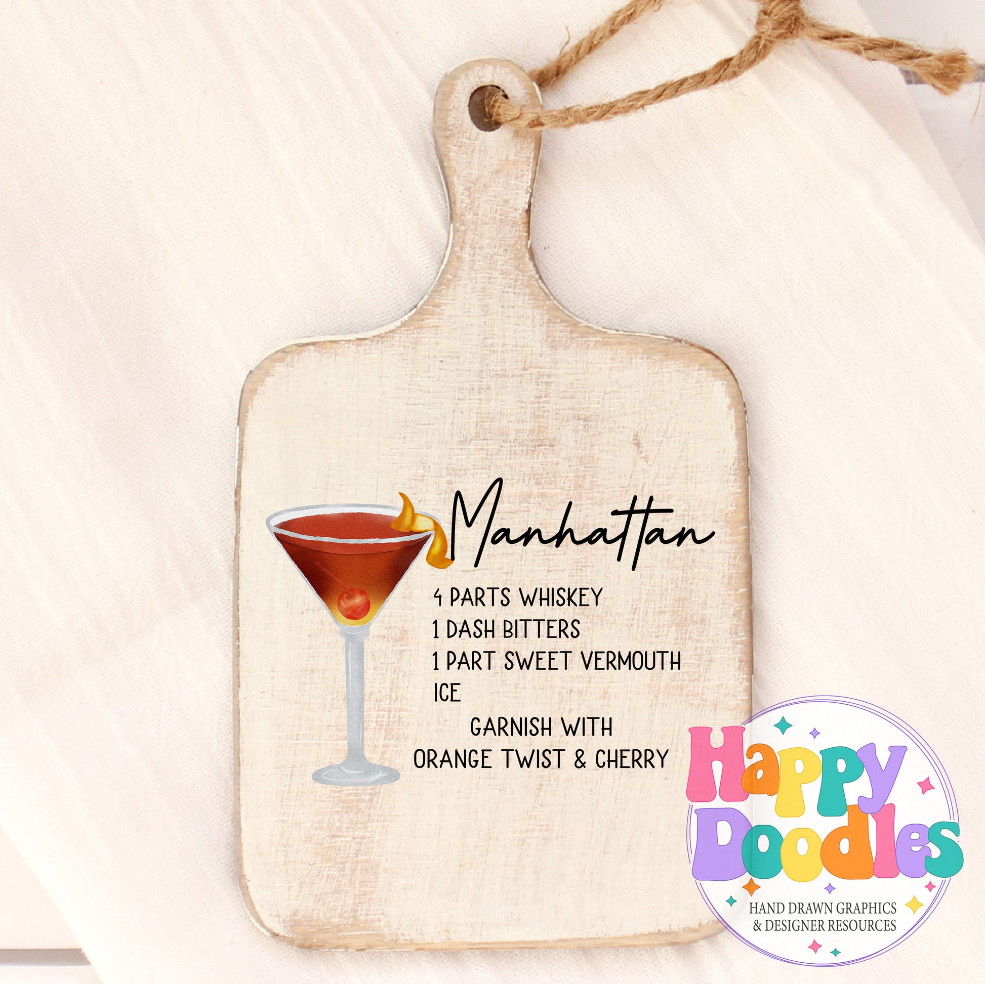 Manhattan Recipe Printable PNG - Happy Doodles Designs