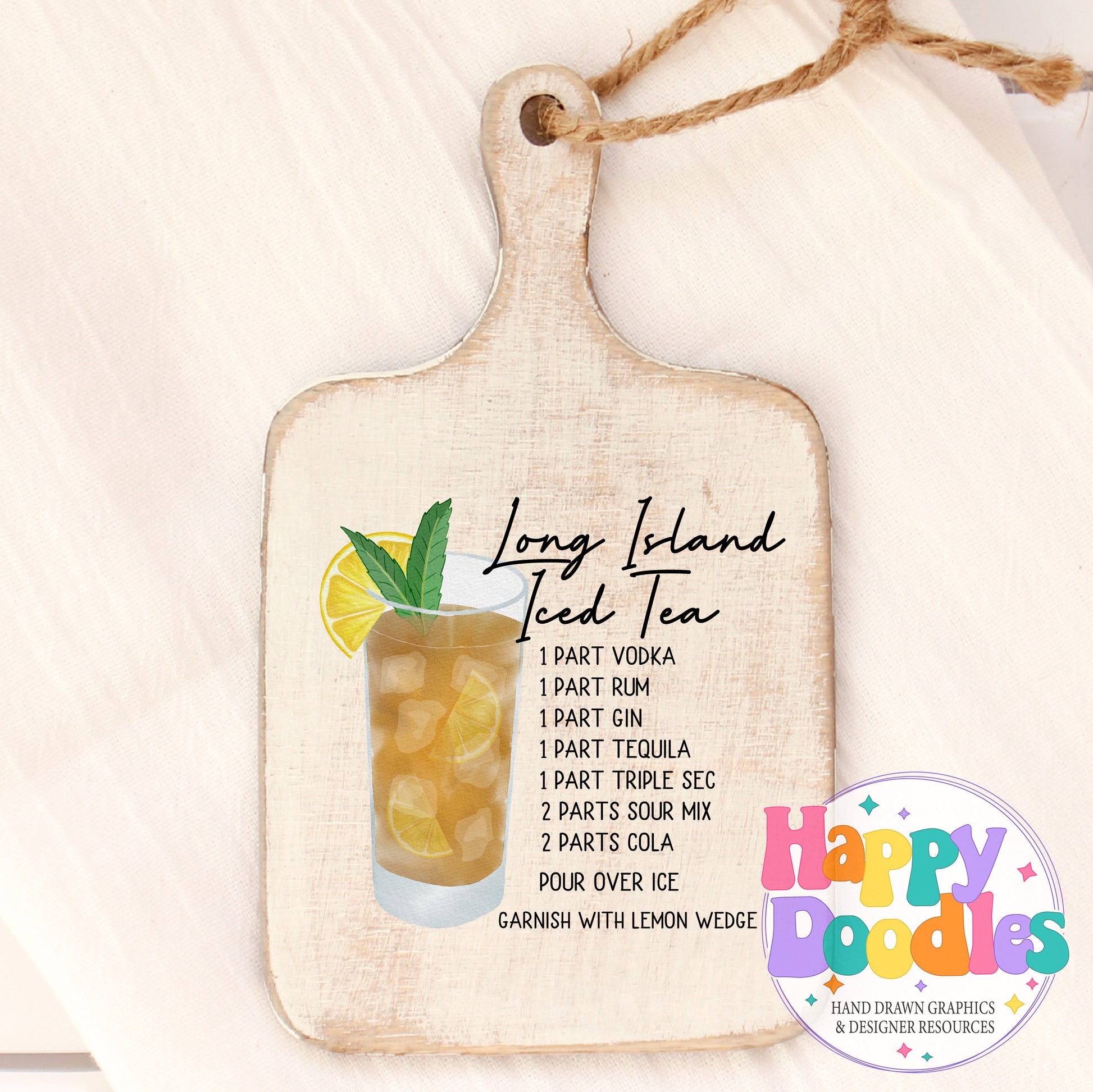 Long Island Tea Recipe Printable PNG - Happy Doodles Designs