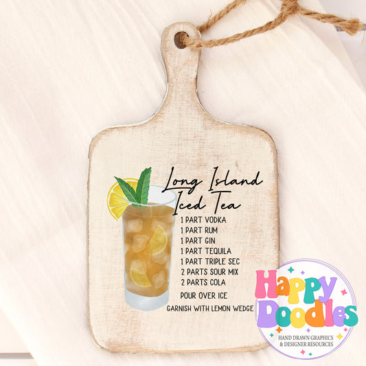 Long Island Tea Recipe Printable PNG - Happy Doodles Designs