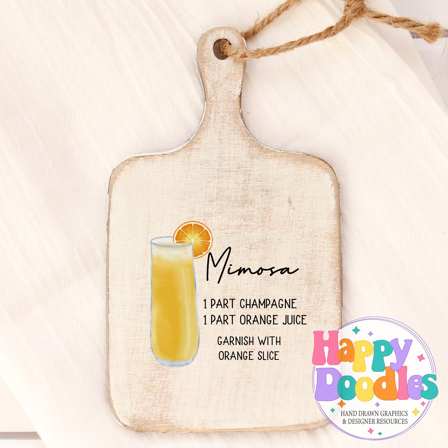 Mimosa Recipe Printable PNG - Happy Doodles Designs