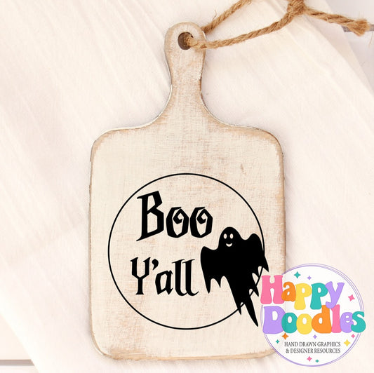 Halloween Sign Circle Boo Yall SVG | Halloween Sign SVG Cut File