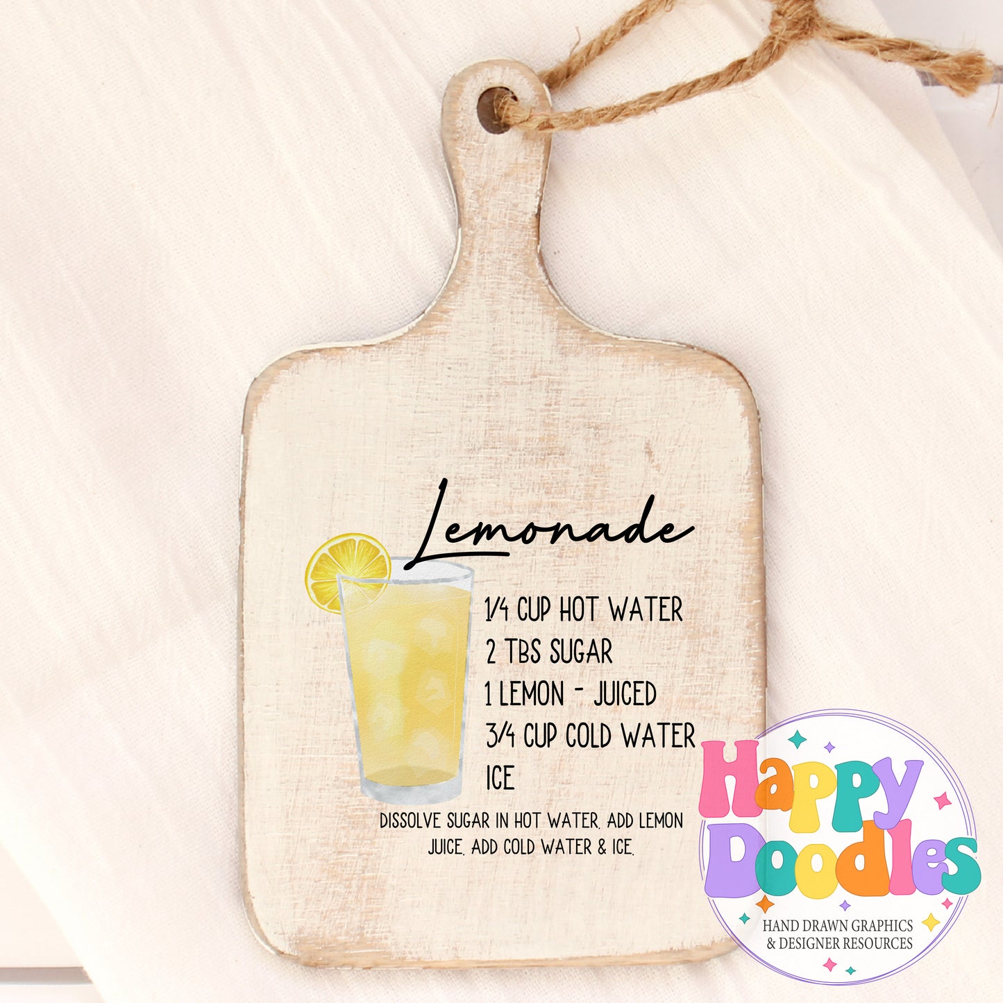 Lemonade Recipe Recipe Printable PNG - Happy Doodles Designs