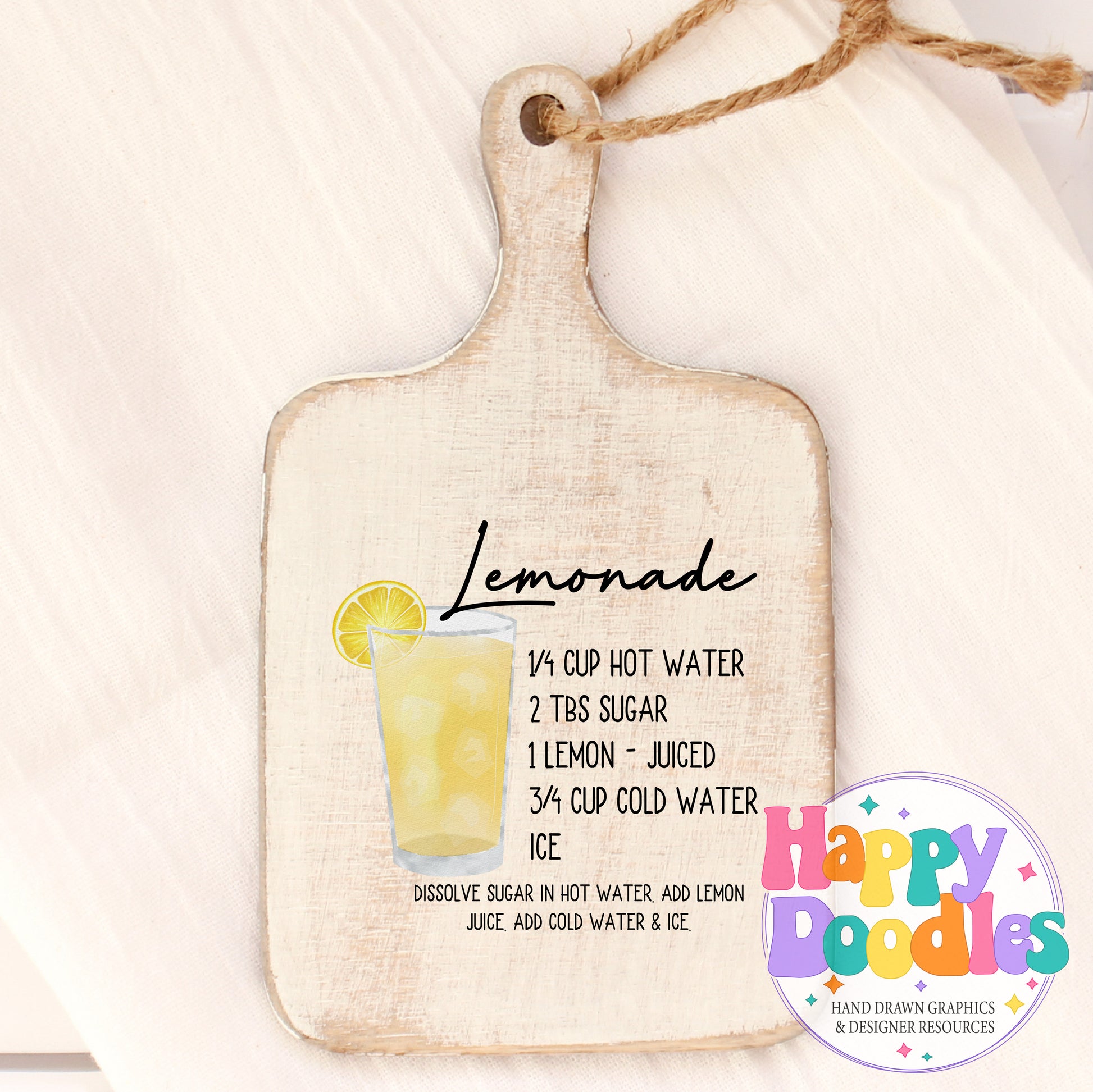 Lemonade Recipe Recipe Printable PNG - Happy Doodles Designs