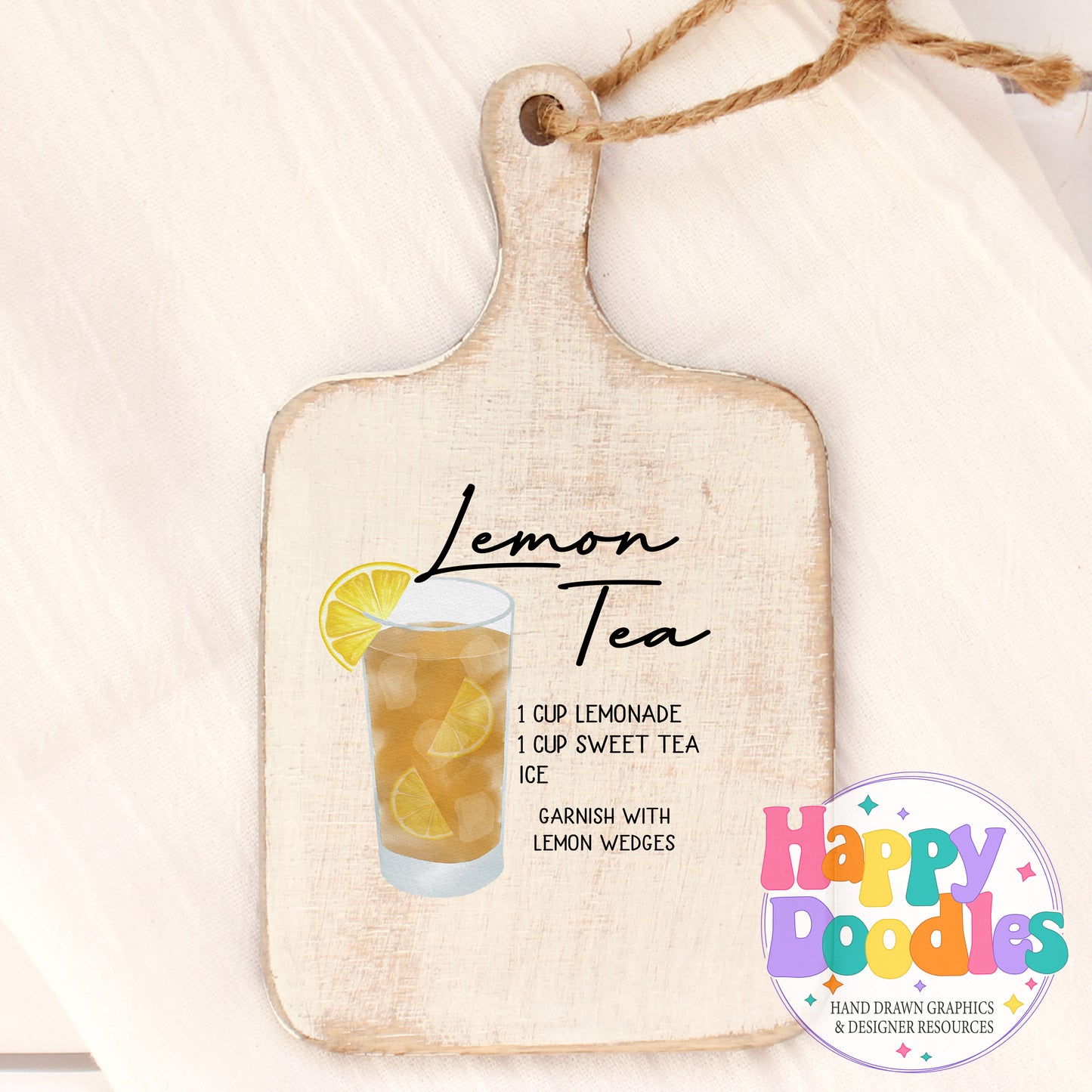 Lemon Tea Recipe Kitchen Bar Printable PNG - Happy Doodles Designs